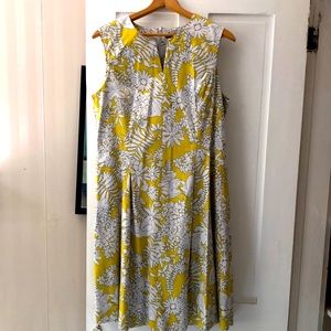Tropical yellow tea dress A line